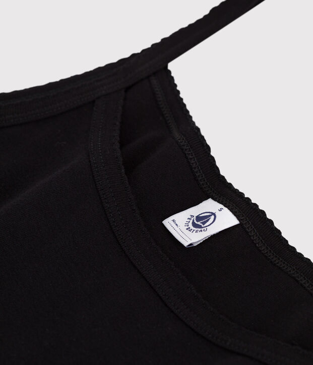 Women's cotton tank top black