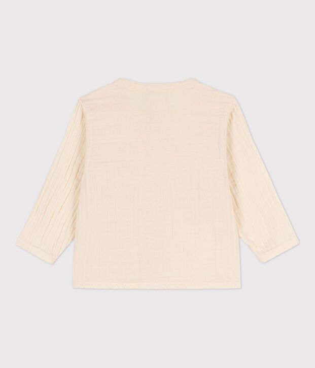 Babies' Cotton Gauze Shirt Ecru