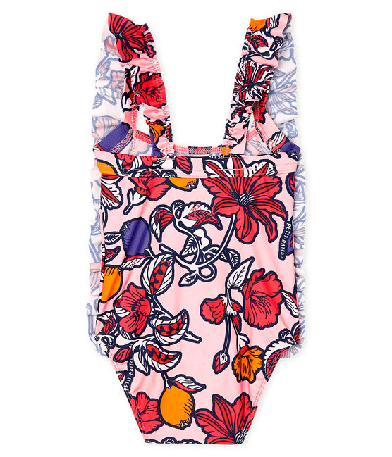 Baby Girls' Eco-Friendly Swimsuit MERVEILLE pink/MULTICO white