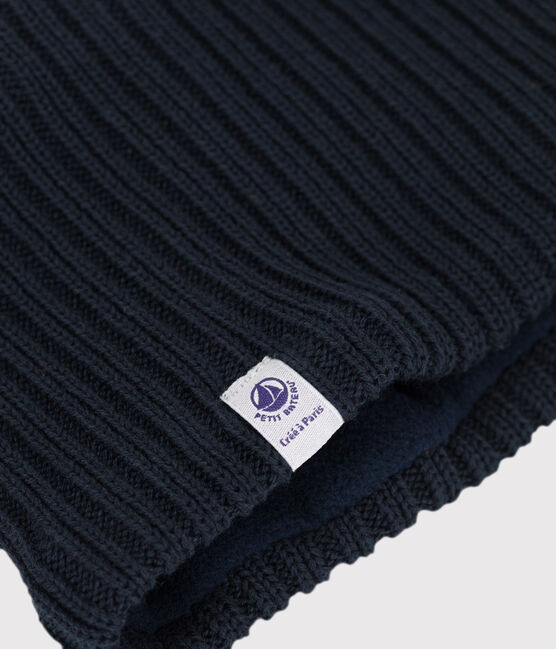 Babies' Knit Snood with Recycled Fleece Lining SMOKING blue