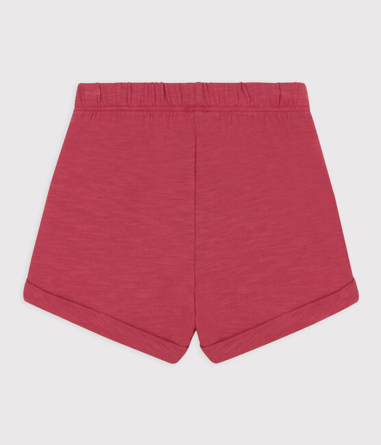 Babies' Plain Slub Jersey Shorts PAPI pink