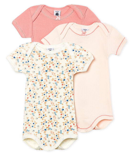 Baby Girls Short Sleeved Bodysuit 3 Piece Set Variante 1 Petit Bateau