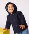 Babies' pea coat in plain woollen broadcloth SMOKING blue