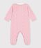 Babies' velour pyjama suit with a collar and floral print detail pink/multicolor