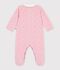 Babies' velour pyjama suit with a collar and floral print detail pink/multicolor