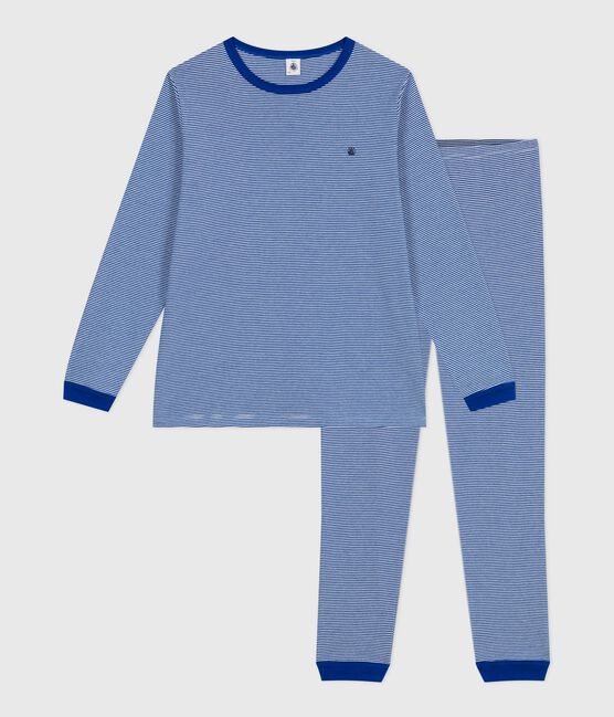 Children's stripy cotton pyjamas OLYMPIC /MARSHMALLOW
