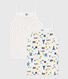 Pack of children's strappy Paris-print cotton vests