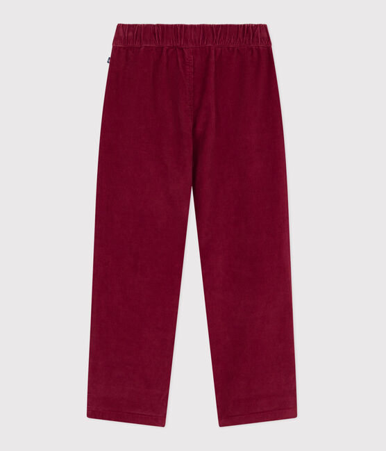 Children's straight plain corduroy trousers AMARANTE