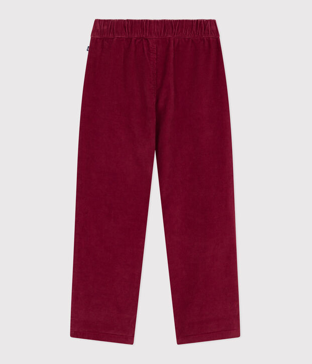 Children's straight plain corduroy trousers red