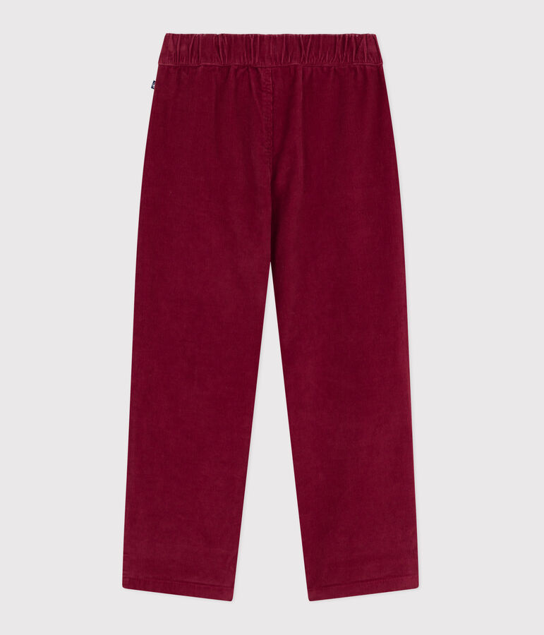 Children's straight plain corduroy trousers red