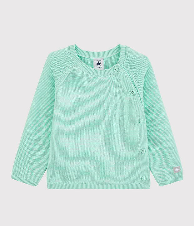 Babies' Blue Organic Cotton Knit Cardigan blue