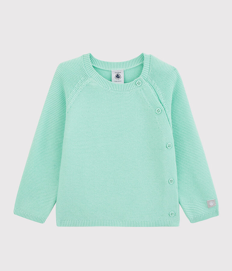 Babies' Blue Organic Cotton Knit Cardigan blue