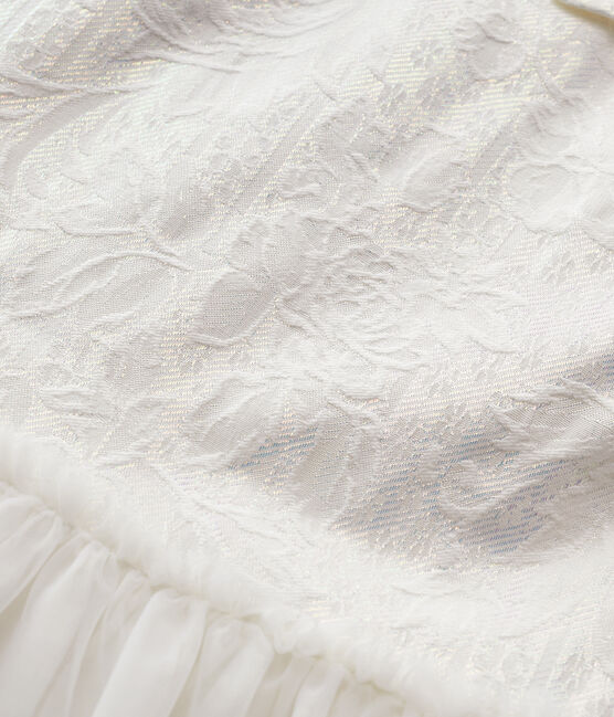 Girls' Tulle and Jacquard Formal Dress MARSHMALLOW white