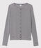Women's Iconic Striped Cotton Cardigan SMOKING blue/MARSHMALLOW white