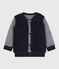 Baby boy's reversible cardigan SMOKING blue/MARSHMALLOW white