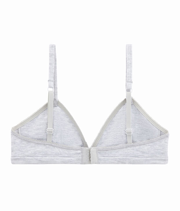 Girl's padded triangle bra grey