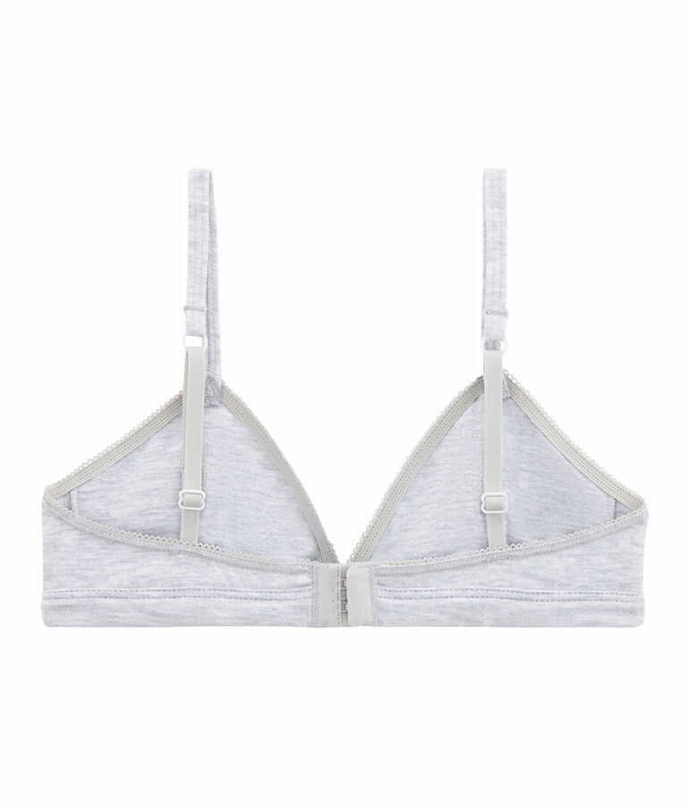 Girl's padded triangle bra grey