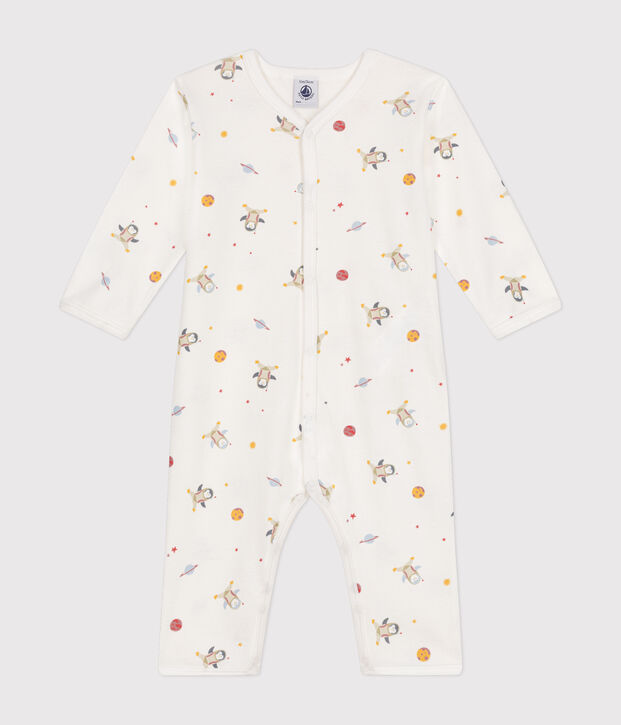 Babies' footless cotton pyjamas white/multicolor