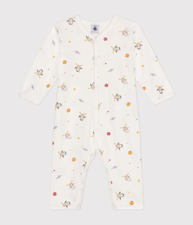 Babies' footless cotton pyjamas white/multicolor