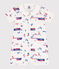 Babies' Paris-Themed Cotton Playsuit MARSHMALLOW white/MULTICO white