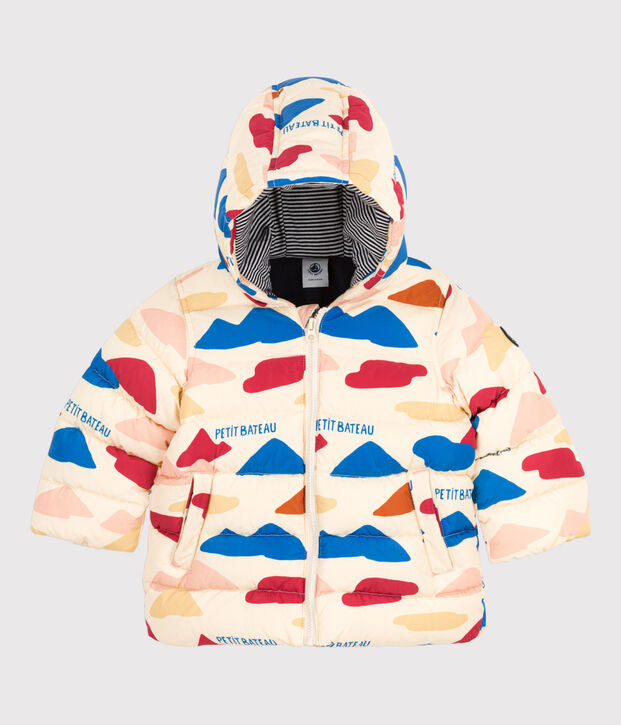 Babies' Recycled Patterned Parka Ecru/multicolor