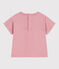 Babies' short-sleeved plain cotton T-shirt CHARME pink