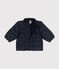 Babies' printed puffer jacket with a retractable hood SMOKING blue/MARSHMALLOW white