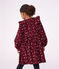 Girls' long-sleeved dress in floral velour red/multicolor