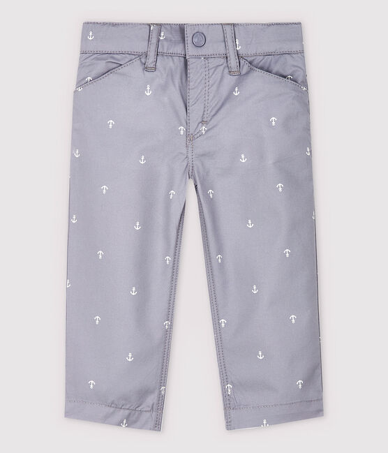 Baby Boys' Embroidered Twill Trousers CONCRETE grey