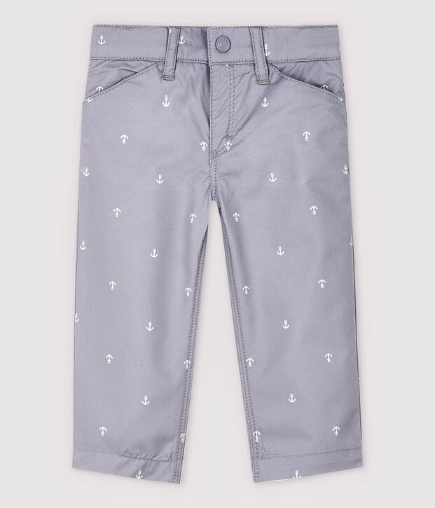 Baby Boys' Embroidered Twill Trousers grey