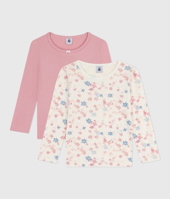 Pack of children's long-sleeved floral-print cotton T-shirts variante 1
