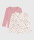 Pack of children's long-sleeved floral-print cotton T-shirts