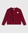 Girls' fleece cardigan AMARANTE
