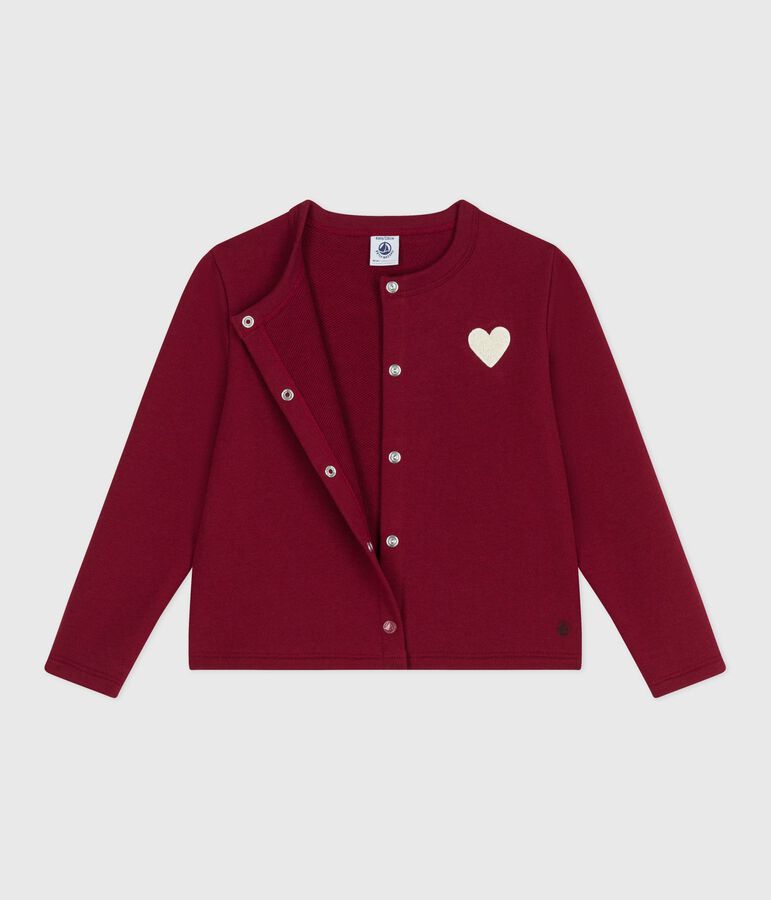 Little girls' fleece cardigan red