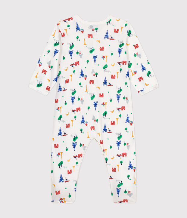 Babies' Paris Print Cotton Pyjamas white/multicolor