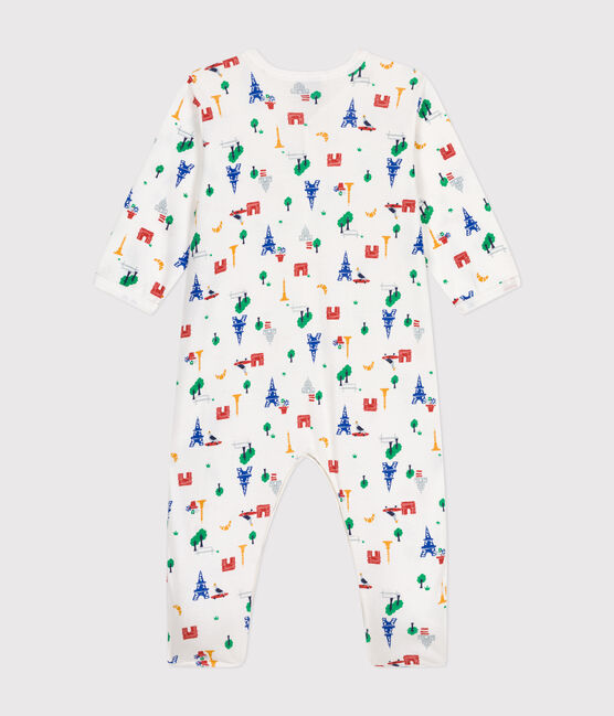 Babies' Paris Print Cotton Pyjamas MARSHMALLOW white/MULTICO white