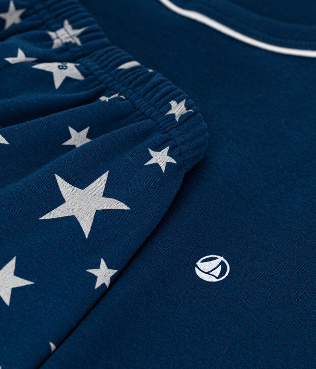 Junior Stripy Short Cotton Pyjamas blue/white