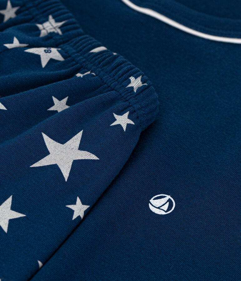 Junior Stripy Short Cotton Pyjamas blue/white