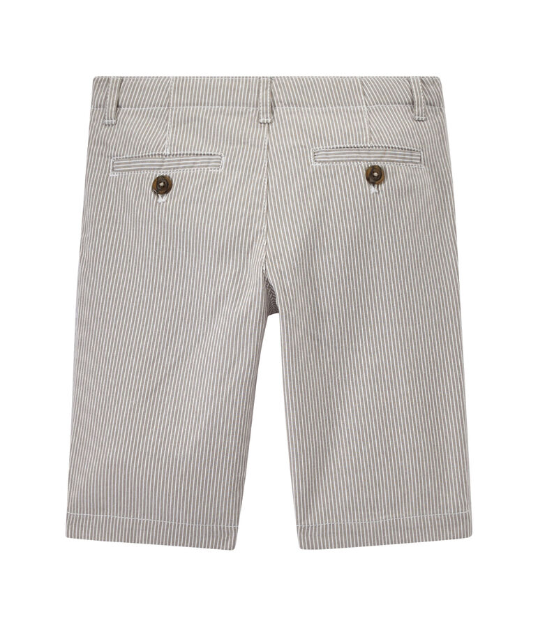 Boys' striped bermuda shorts grey/white