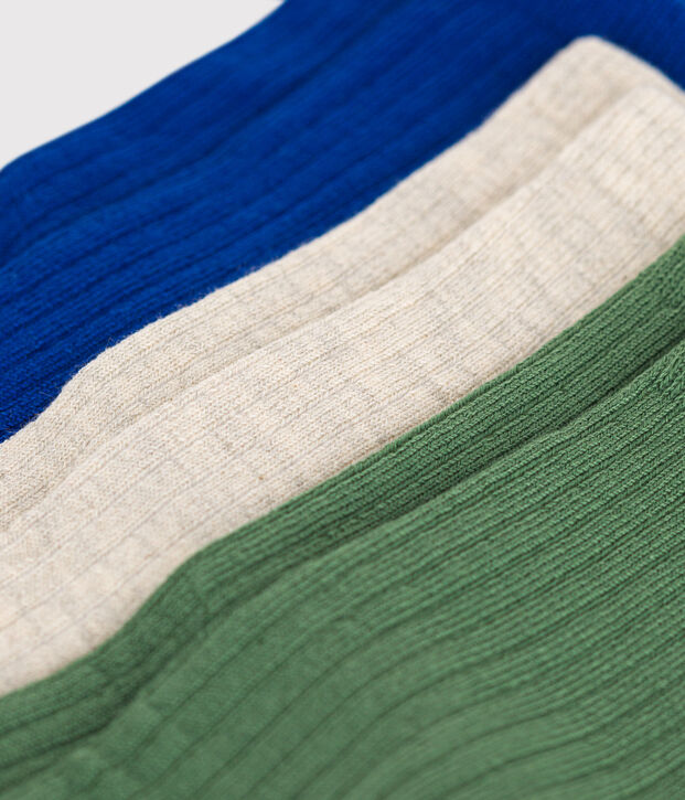 Children's plain cotton socks - 3-Pack multicolor