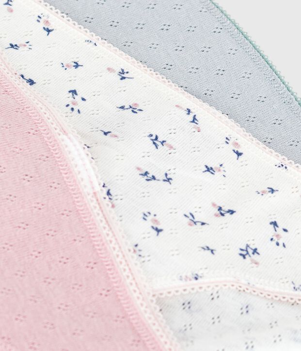 Pack of women's openwork cotton pants multicolor