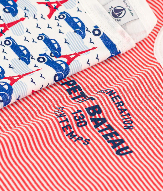 Children's Unisex Paris and Stripe Cotton Pyjamas - 2-Pack multicolor