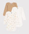 Babies' long-sleeved chick print cotton bodysuits - 3-pack variante 1