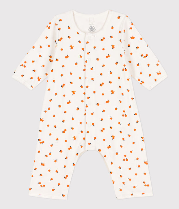 Printed Cotton Bodyjama white/ORANGE