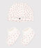 Babies' Heart Patterned Bonnet and Bootees Set variante 1