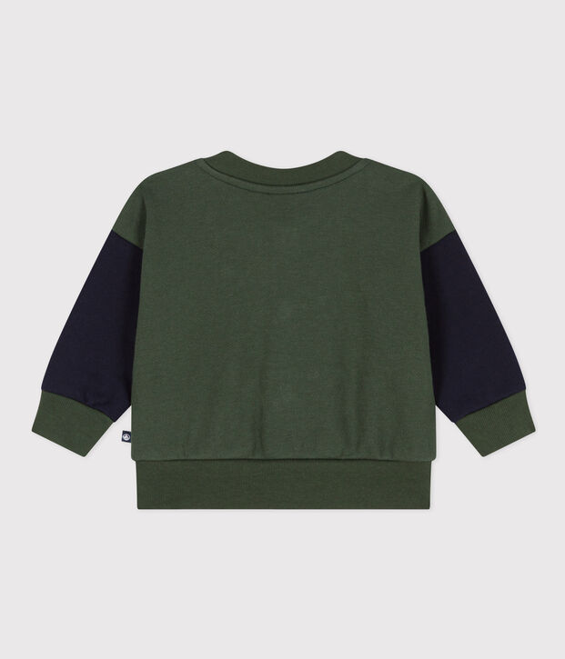 Babies' Fleece Baseball Jacket green/blue