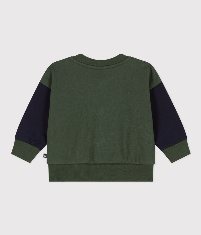 Babies' Fleece Baseball Jacket green/blue