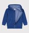 Children's zip-up cotton sweatshirt blue