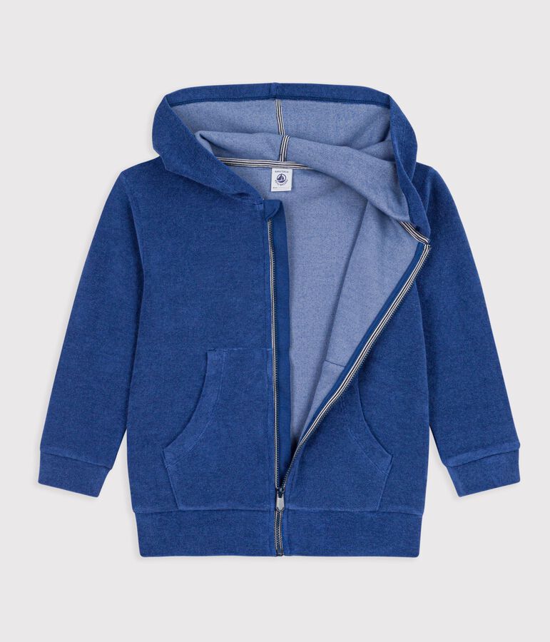 Children's zip-up cotton sweatshirt blue