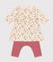 Babies' cotton dress and leggings AVALANCHE white/MULTICO